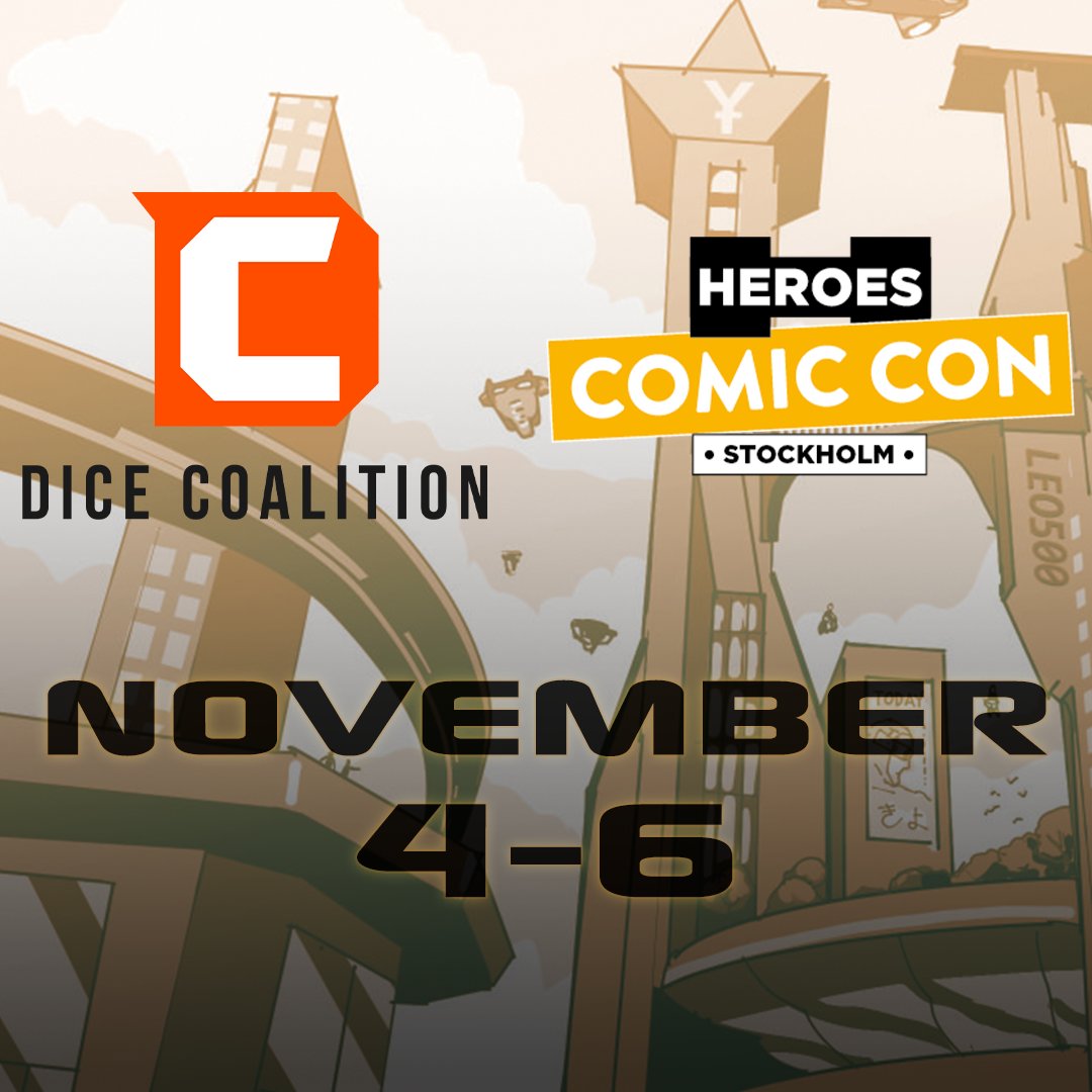 coalition_dice's tweet photo. We're going to be at Comic Con Stockholm! Looks like there's going to be some incredibly fun events and guests there! So if you're going, please come say hi and check out Hyperwars in person! We'll be at booth C-15!

https://t.co/eDo2sWJbph https://t.co/FxfCSStREM