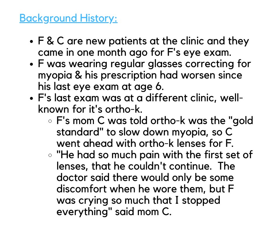 180_Optometry's tweet image. I hate when experts say "Ortho-K is not painful, the child only feels discomfort when they start wearing the lenses."  Read Patient "F's" story...
#letschangethegameonmyopia #gameovermyopia #myopiamanagement #vancouveroptometrist #kitsilanomoms #optometry #vancouverkids #myopia