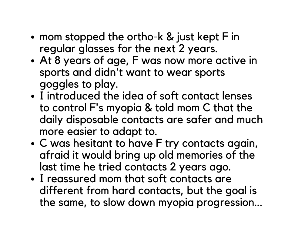 180_Optometry's tweet image. I hate when experts say "Ortho-K is not painful, the child only feels discomfort when they start wearing the lenses."  Read Patient "F's" story...
#letschangethegameonmyopia #gameovermyopia #myopiamanagement #vancouveroptometrist #kitsilanomoms #optometry #vancouverkids #myopia
