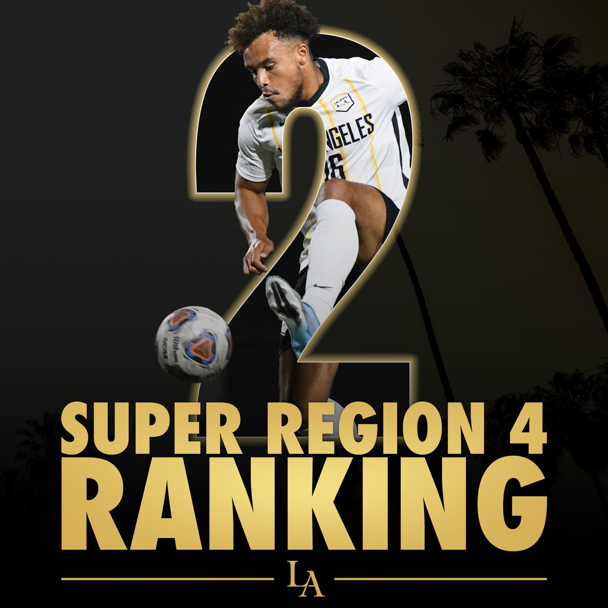 Repeat at ✌️

#CalStateLA men's soccer is ranked No. 2 in Super Region 4, with their eyes set on a  2022 NCAA Playoff Berth and a Round 2 game hosted at University Stadium on November 12.

#WeAreLA // #ElevateLA