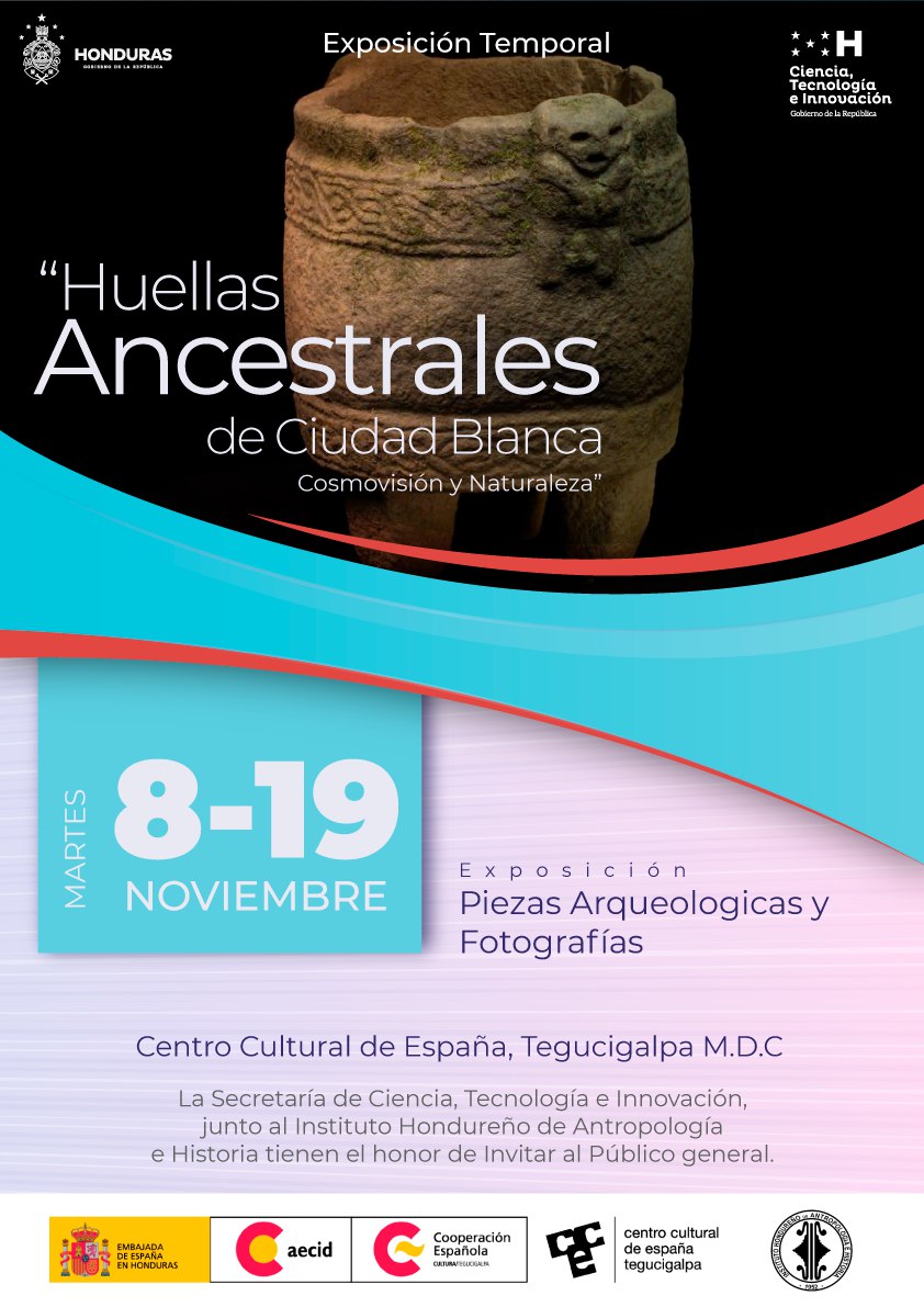 SENACIT en colaboración con el IAHA y el CCET les invitamos a la Exposición Temporal: “ Huellas Ancestrales de Ciudad Blanca: Cosmovisión y Naturaleza” del 08 al 19 de noviembre de 2022, de martes a sábado de 10:00am a 8:00pm.

#ciudadblanca
#senacit
#CCET
#IHAH
#Patrimonio