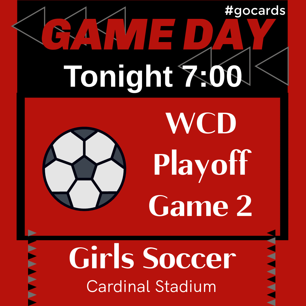 OrtingCards's tweet photo. We want you to come out and support Girls Soccer in their playoff run. Game starts at 7pm at HOME! 

Tickets are available online at https://t.co/zcF349eZfW
All tickets are sold online. No cash sales at the door. https://t.co/b2CvKzbNmv
