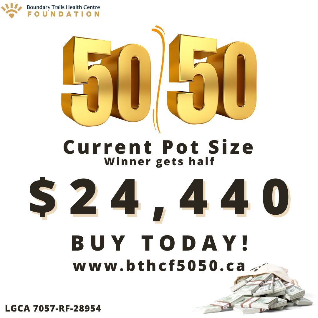 BthcFoundation's tweet photo. Have you got your tickets yet?
Our winter 50/50 is LIVE and climbing. Help us grow the jackpot. Buy today https://t.co/X1mlKUUUYw
Next $1000 Early Bird Nov.23
Jackpot draw Dec.31
*Open to MB Residents only
#CommittedtoCaring #Raffle #Manitoba #SHSS https://t.co/vBoyG1yfN2