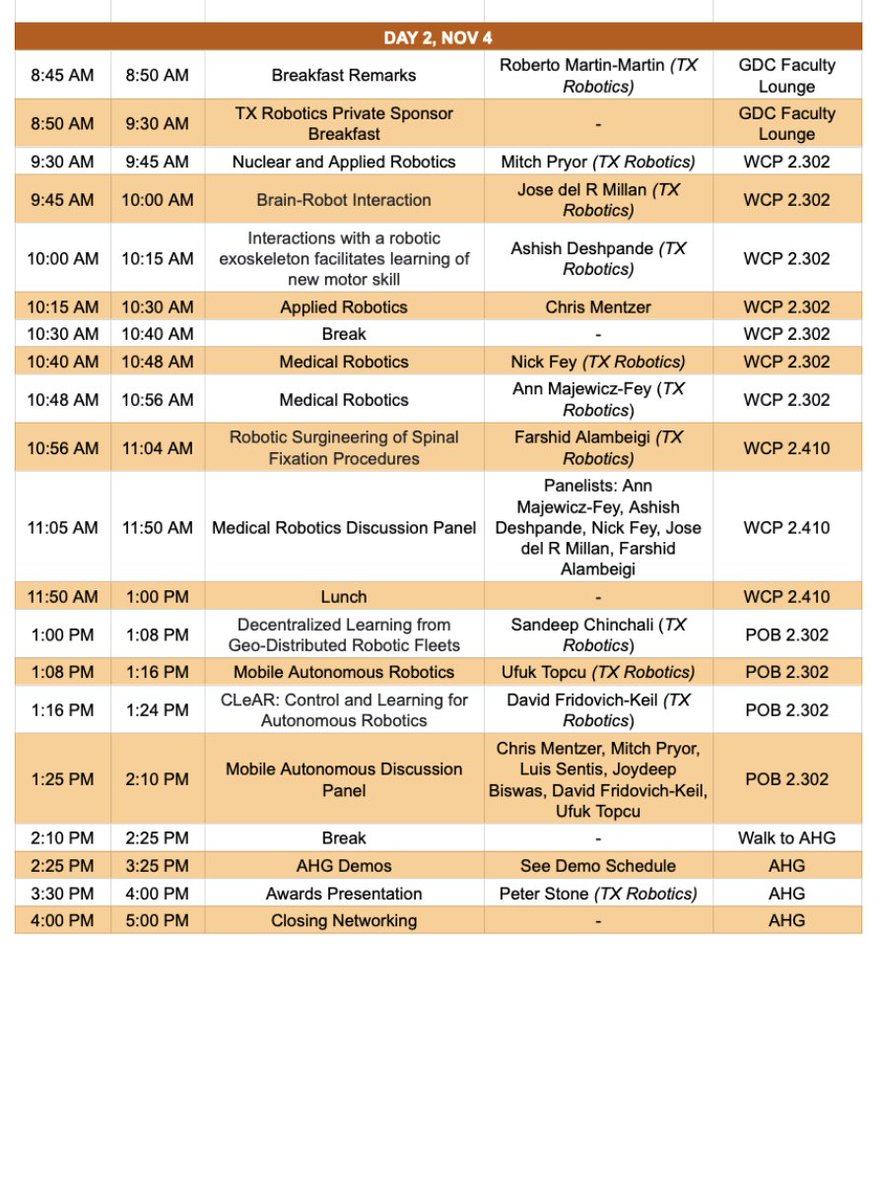 The Texas Robotics Symposium starts today! Don't miss out on presentations, posters, demos, and more!