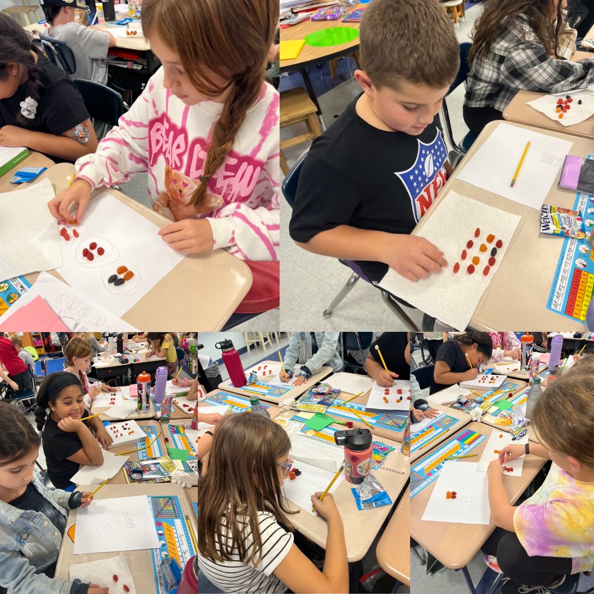 KimberlyRoom8's tweet photo. We can multiply using fruit snacks to show factors of 12, in 6 different ways. We ended up with 12 X 0= O left! #commutative property ⁦@KimberlyRoom8⁩ ⁦@UnquaElementary⁩ https://t.co/5HkxTEuomA