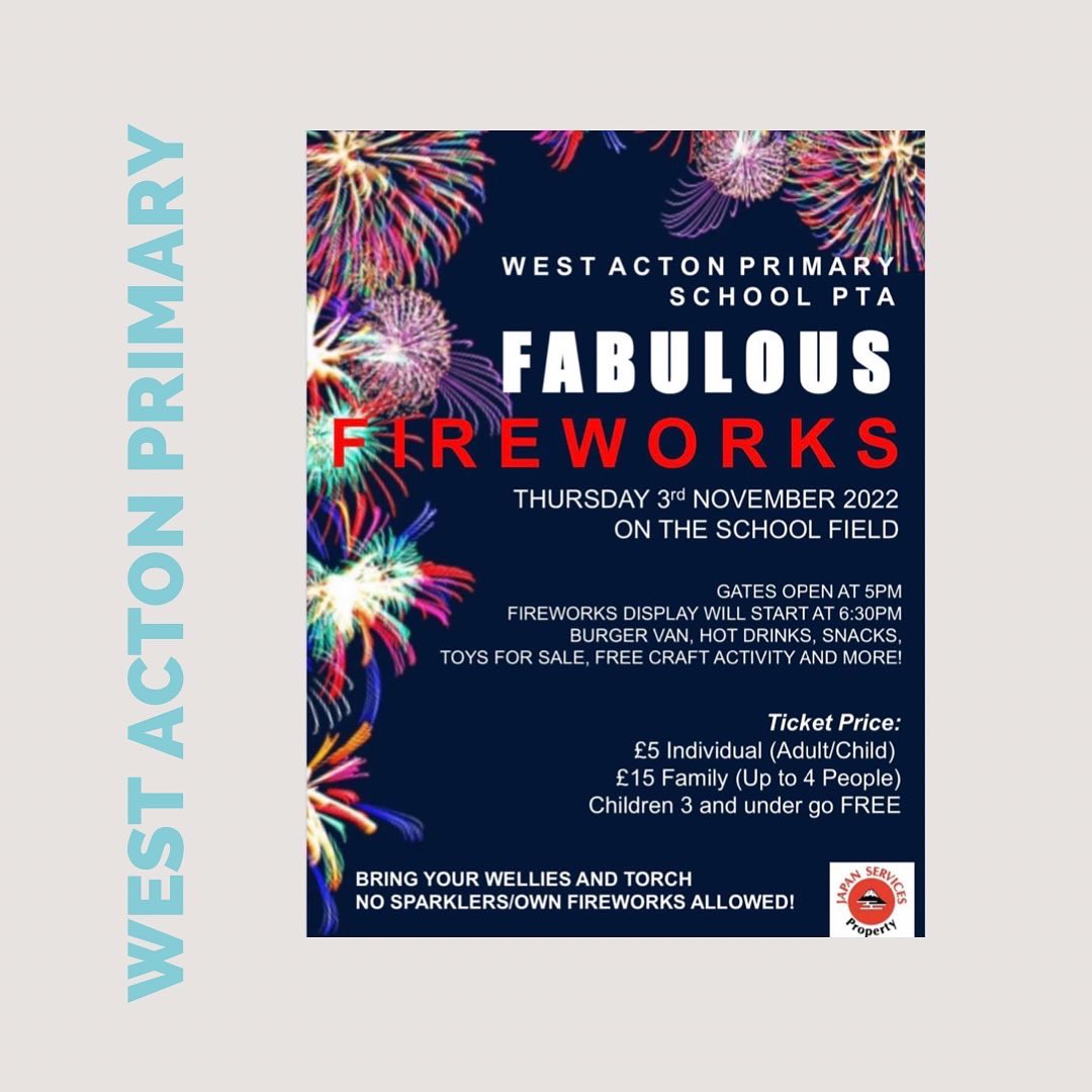 Enjoy local fireworks displays at #WestLondonPrimary on Thur 3rd Nov and <a href="/EalingCricket/">Ealing Cricket Club</a> or #EalingTrailfinders on Sat 5th Nov. Know of any others?#bonfirenight #ealing #acton
