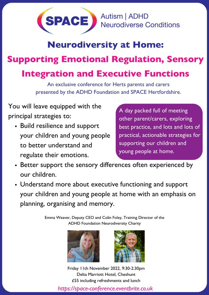 The Neurodiversity Charity ADHD Foundation (@adhdfoundation) on Twitter photo We are collaborating with SPACE Hertfordshire in this conference event for PARENTS & CARERS FRIDAY 11th November space-conference.eventbrite.co.uk <a href="/SpaceHerts/">SPACE HERTS</a> <a href="/hertslife/">Hertfordshire Life</a> <a href="/HCTNHS/">Hertfordshire Community NHS Trust</a> <a href="/FamilySupport12/">Hertfordshireppp</a> <a href="/HertsPCP/">Hertfordshire PCP</a> <a href="/SendHerts/">SendHerts</a> <a href="/hertscc/">Hertfordshire County Council</a> <a href="/StAlbansCouncil/">St Albans Council</a> <a href="/lutoncouncil/">Luton Council</a> <a href="/StevenageBC/">Stevenage Council</a> @EmmaWeaver1606 We are collaborating with SPACE Hertfordshire in this conference event for PARENTS & CARERS FRIDAY 11th November space-conference.eventbrite.co.uk <a href="/SpaceHerts/">SPACE HERTS</a> <a href="/hertslife/">Hertfordshire Life</a> <a href="/HCTNHS/">Hertfordshire Community NHS Trust</a> <a href="/FamilySupport12/">Hertfordshireppp</a> <a href="/HertsPCP/">Hertfordshire PCP</a> <a href="/SendHerts/">SendHerts</a> <a href="/hertscc/">Hertfordshire County Council</a> <a href="/StAlbansCouncil/">St Albans Council</a> <a href="/lutoncouncil/">Luton Council</a> <a href="/StevenageBC/">Stevenage Council</a> @EmmaWeaver1606