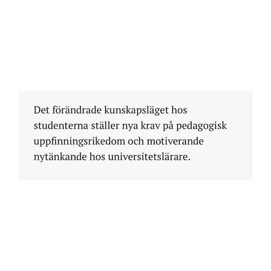 Studenter på sjuksköterskeprogrammet klarar inte tentorna. Studenterna anser att tentorna är för svåra. Lärosätet anser att studenternas förkunskaper, läs- och skrivförmåga blir allt sämre med åren.

Lösningen?

Universitetslärarna måste bli mer "nytänkande" och "uppfinningsrika"