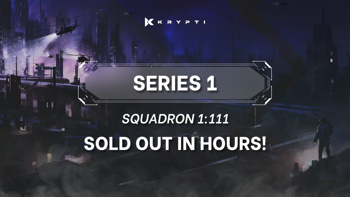 🚨Congratulations KRYPTI fam🚨You guys scooped up the 1st series of our genesis launch within a few hours!

👾Series 2 - Squadron 2: 333 launches this Tuesday (11/08)👾

WL spots roll over if you didn’t mint in time during the first series!!

Join buff.ly/3DzXrNU