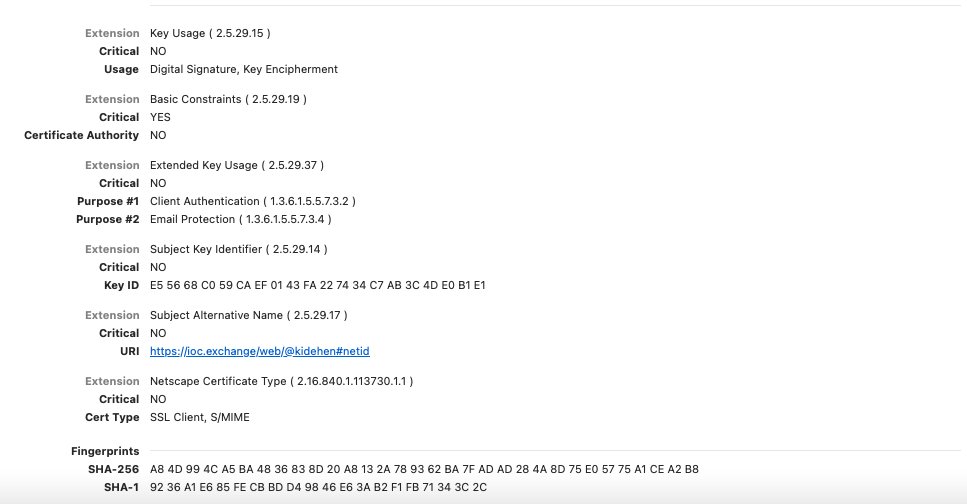 kidehen's tweet photo. Another #Identity #Authenticity demo.
This time around, I am using one of my #Mastodon profile pages as the public credentials source dereferenced from the subject identifier in my private #X509 cert during the #NetIDTLS extended #TLS-handshake.
https://t.co/3qT0Xjue7B
#DPKI https://t.co/pliGeVvuo7