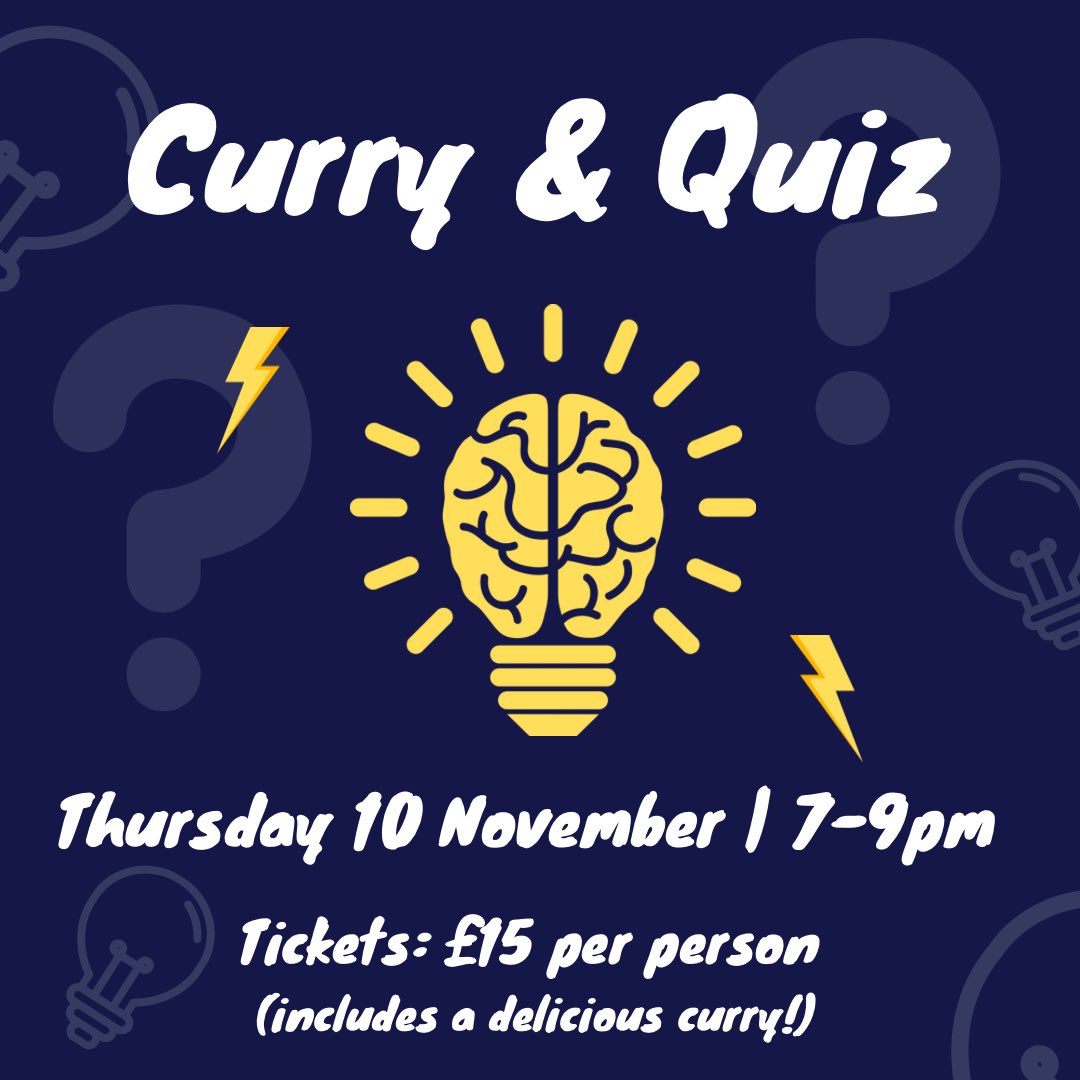 💡 *TPA Quiz Night, Thurs 10 Nov, 7-9pm, at the school*💡
Tickets can be bought on PayPal paypal.me/tootingprimary… (please mark payment as ‘quiz’).
Tickets are limited so get in there quick!
#curryandquiz #quiznight #TPS #TPA #TootingPrimarySchool