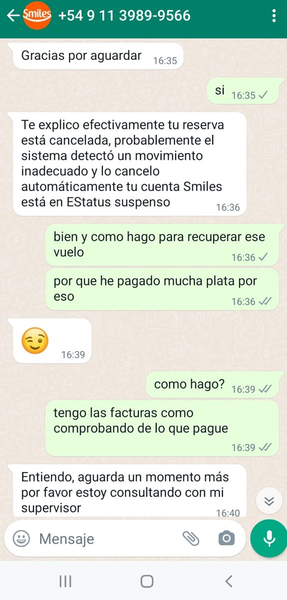 MartinPechuan's tweet photo. @SmilesOficialAR Dame una explicación! pagué mas de $100mil pesos, me cancelaron vuelos y cerraron cuenta sin explicación! https://t.co/OgN7t23BBP