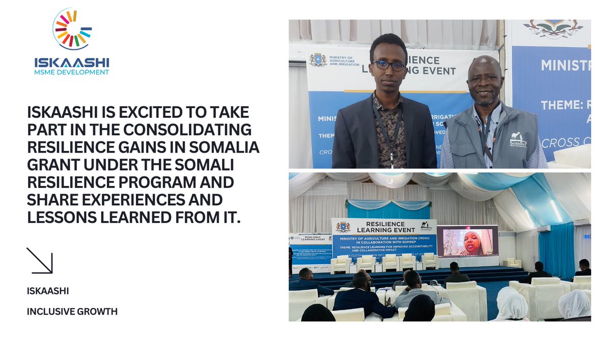 ISKAASHIMSME's tweet photo. Mr. Abdullahi, the ISKAASHI Program Manager, underlined the significance of these activities and offered his thoughts on #financialinclusion 

@MOAI_Somalia @SwissEmbassyKE @WVSomalia @DRCDDGsom @caresom @OxfamInSOM @coopim @ACFsomaliaCD @Shaqodoonorg
 
#ResilienceLearningEvent https://t.co/VcHk3fbyrP