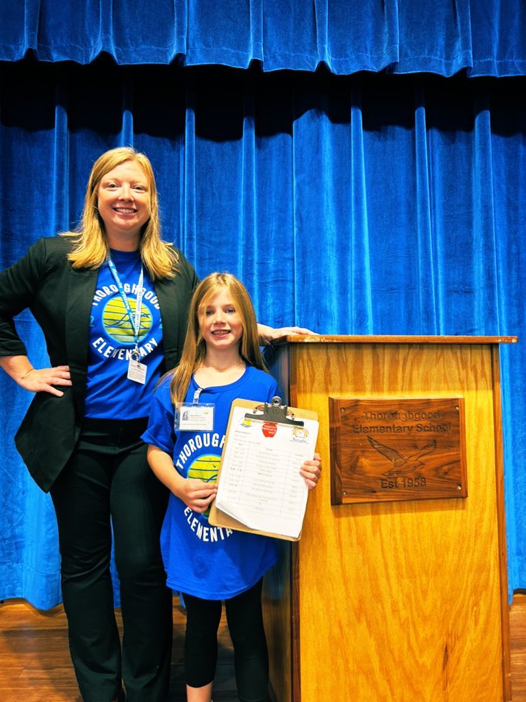 mmthomps's tweet image. The student AP for the Day, Ms. Maeve, and I had the BEST day! She was a natural on the morning announcements and the walkie talkie. Her leadership advice= don’t tell people what to do, just guide them. #futureAP @TESSeagullsPTA @TESSeagulls