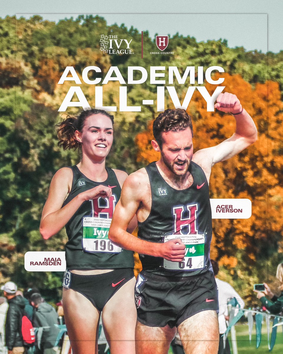 Our Academic All-Ivy Honorees are none other than your Ivy League Champions! Congratulations Acer and Maia! #GoCrimson