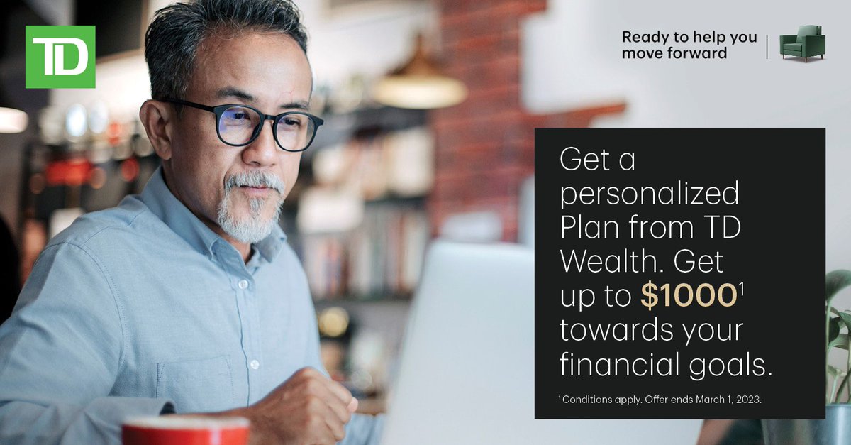 I can help you with a personalized financial plan. Plus, for a limited-time you could get up to $1000 toward  your financial goals. Conditions apply . Contact me for more information. Offer ends March 1, 2023.