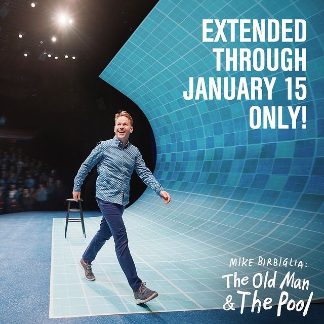 Two more weeks of <a href="/birbigs/">Mike Birbiglia</a>! Come see @OldManPoolBway at the Vivian Beaumont Theatre now through January 15, 2023.