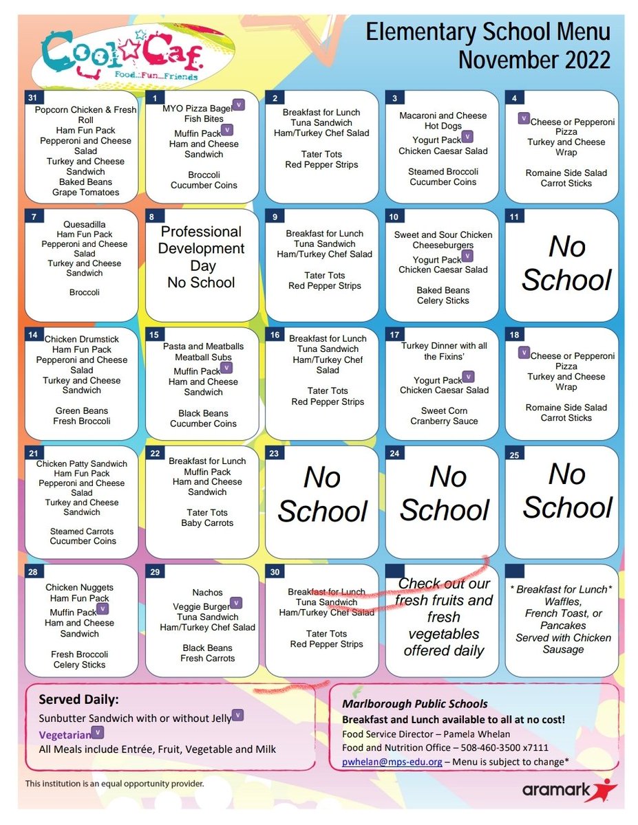 ICYMI: November's Menu