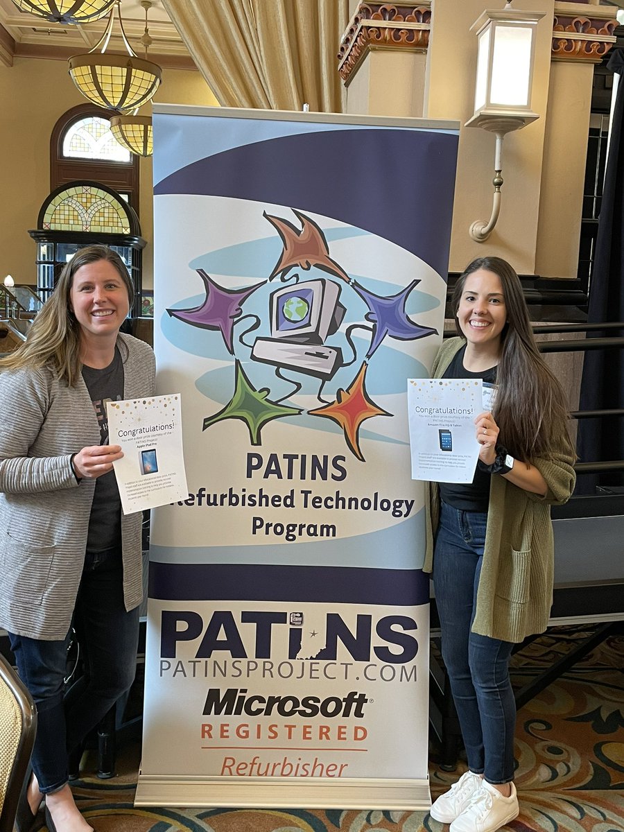 HSE_OTJacobs's tweet photo. Exciting technology winners! Leah Hintz (OT) and McKenzie Newbill (SLP) were both big winners at the end of day one of the Access to Education PATINS 2022! #PatinsIcam @HSESchools @BSEhseIN @HSEpreschool https://t.co/N86im9yCPq