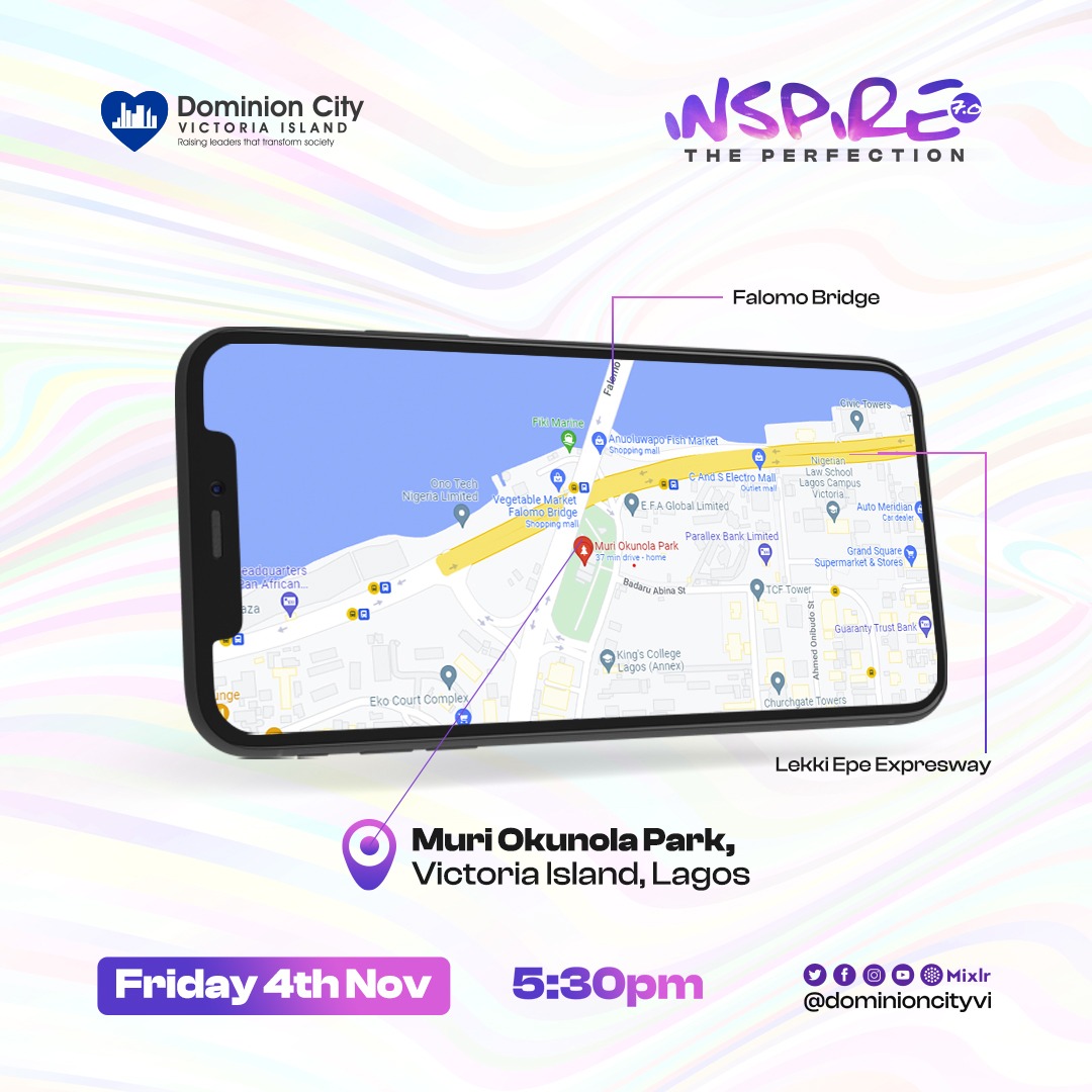Dominioncityvi's tweet photo. Come get inspired at the #Inspire7.0 holding at the Muri Okunola Park Victoria Island Lagos by 5pm this Friday 4th.
Worried about transportation after, do not worry. We put you into consideration. There will be Buses going your way, ask the Ushers.
@Dominioncityvi powered. https://t.co/iuuNdIRtM1
