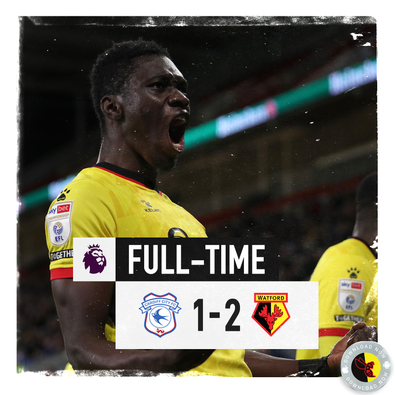COYHorns_com's tweet photo. A big three points in Cardiff 👏🐝 

What was your MOTM tonight? 👇 #WatfordFC
