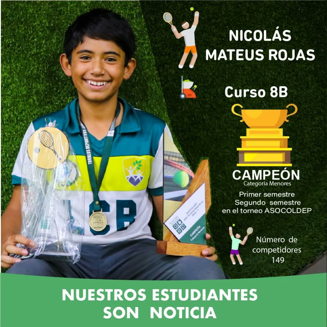 liceocolombia's tweet photo. Campeones LCB 🏆

Nuestros estudiantes participaron en las competencias de tenis de campo de ASOCOLDEP, compitiendo en tres categorías, Benjamines, Pre-infantil y Menores.
Su esfuerzo, trabajo y dedicación los hicieron campeones y subcampeones 🤸‍♂️🏆 https://t.co/6CIWcY3f6w