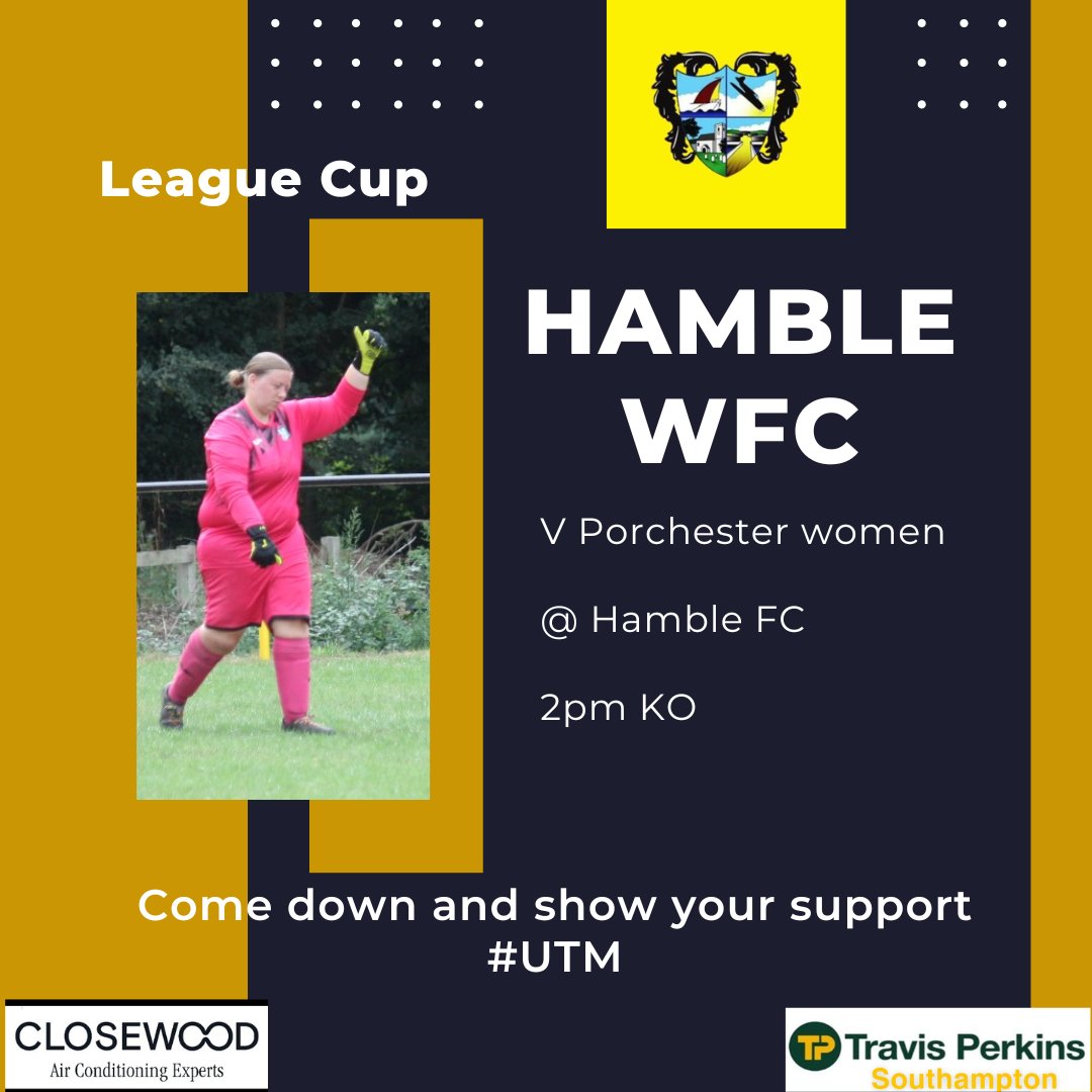 The weekend sees the women's team again take part in another Cup game at home this time against <a href="/portchyladies/">AFC Portchester Ladies</a>. Get your self down to Hamble and watch the ladies. 2pm KO #UTM 💛⚽️