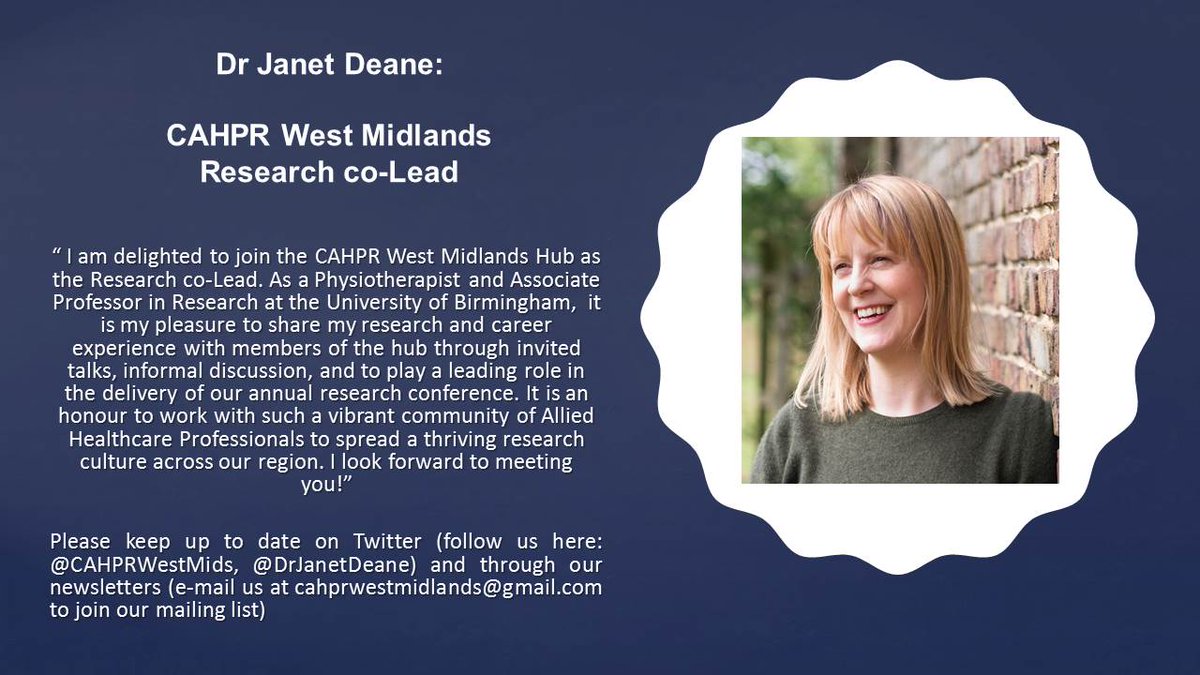 Firstly, we are delighted to introduce you to the newest members of our hub team @DrJanetDeane