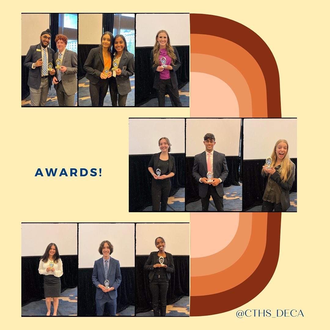 Over the weekend some of our CT DECA chapter competed on an overnight trip to Vail! 🔷 Congrats to all the winners and finalists!