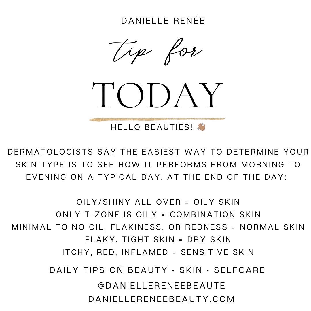 dani_dials's tweet image. Plenty of people don’t know their skin type. For more ways to determine, see blog: daniellereneebeauty.com/post/determini…

#tipoftheday #beautytips #skintips #selfcaretips