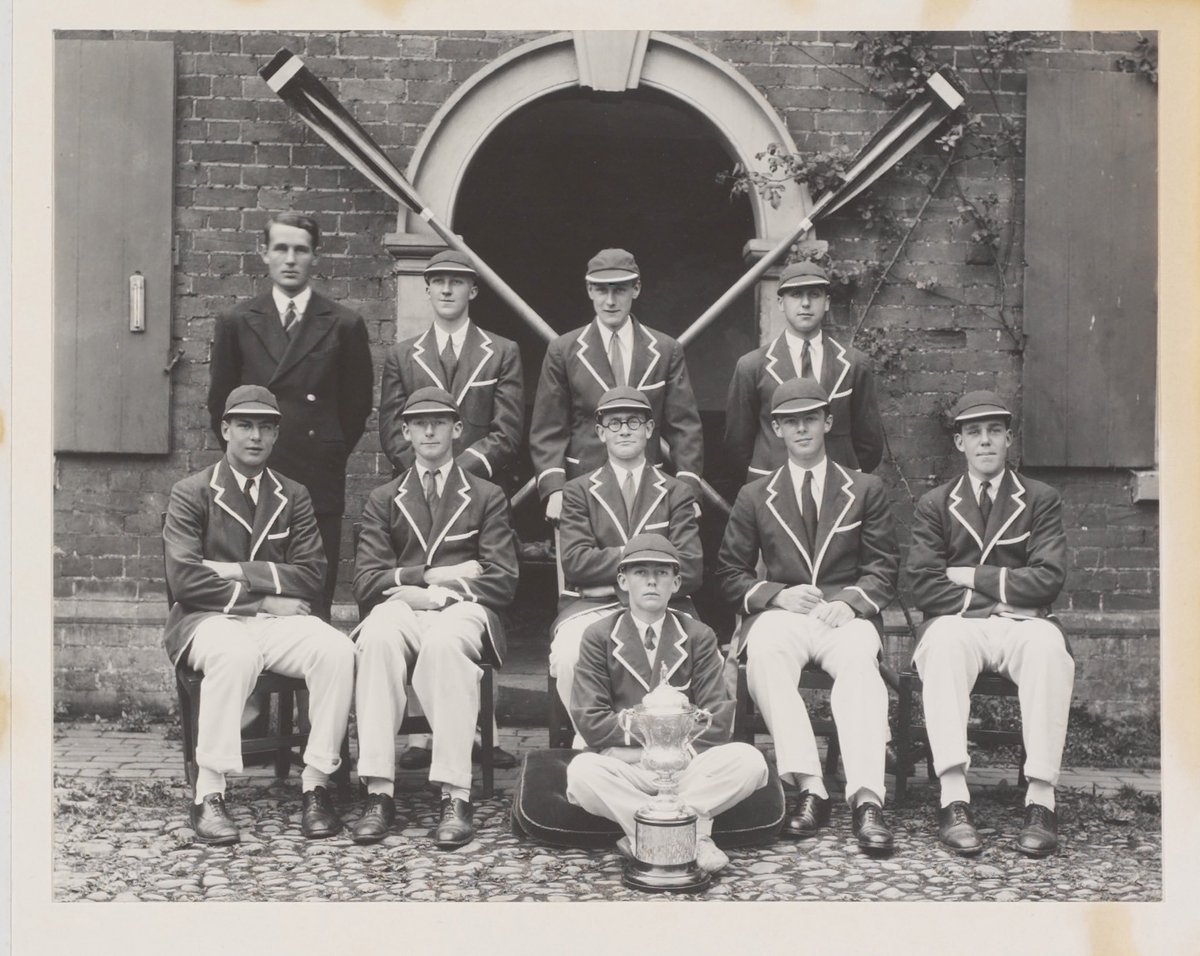 ShrewsburyRSSBC's tweet photo. It was wonderful to receive this cup from ⁦@galeb80⁩ this week. The cup was won by Anthony Gale who stroked the 1939 School 2nd VIII that won the Public Schools Challenge Vase at the Marlow Regatta. Anthony was sadly killed in action as a Royal Marine in the war in 1944. https://t.co/5HGiRDRxdW