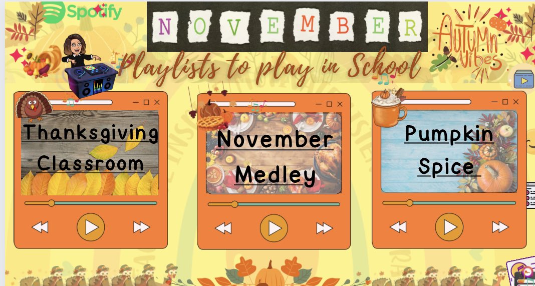 KLiebs11's tweet photo. This year I am creating playlists for each season. Currently working on my November one… Please feel free to make a suggestion if you know of a song that fits the theme. I may not have it added yet! 🦃🍂😍🎶🎤#edtech #Spotify #MUSICLIST https://t.co/Wt7tBHTrKi
