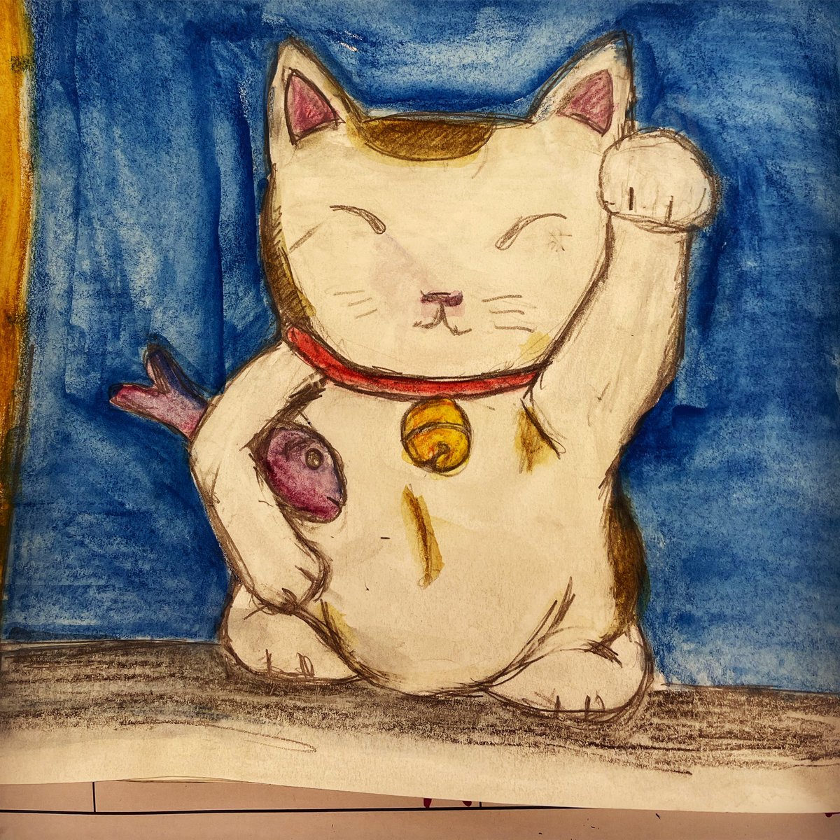 GiveAndEngage's tweet photo. Got a little nugget in the works. #luckycat #japan #fish #moreartmoreheart #stickerjunky #sticker #cincy #cincymade #wip #wednesday https://t.co/WiqxZFEcV0