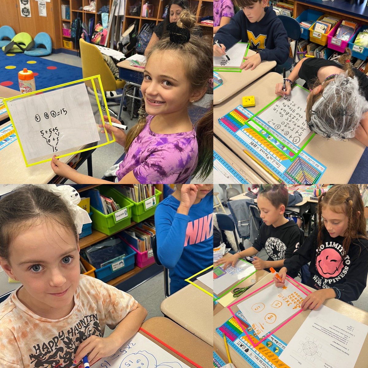 KimberlyRoom8's tweet photo. We love learning how to share what we know with our math partners! Multiplication is a class favorite. ⁦@KimberlyRoom8⁩ ⁦@UnquaElementary⁩ https://t.co/JZv5TbeLdn
