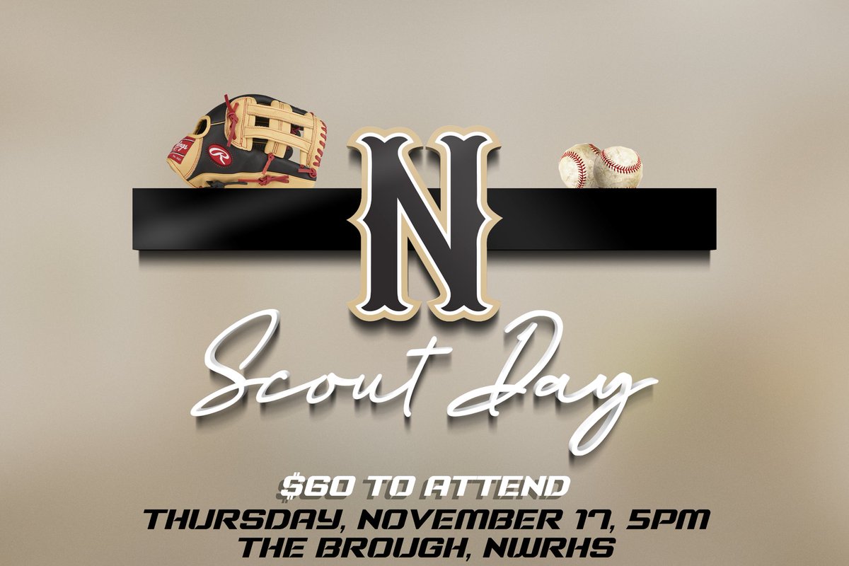 NWR_BASEBALL's tweet photo. NWR Baseball will hold it’s annual Scout Day on Thursday, November, 17 at 5pm at Wesley Scarbrough Field on the campus of Northwest Rankin High School. The cost to attend is $60.

Click the link to register: https://t.co/EW7qnFgWQ3 https://t.co/tjEvor68jv