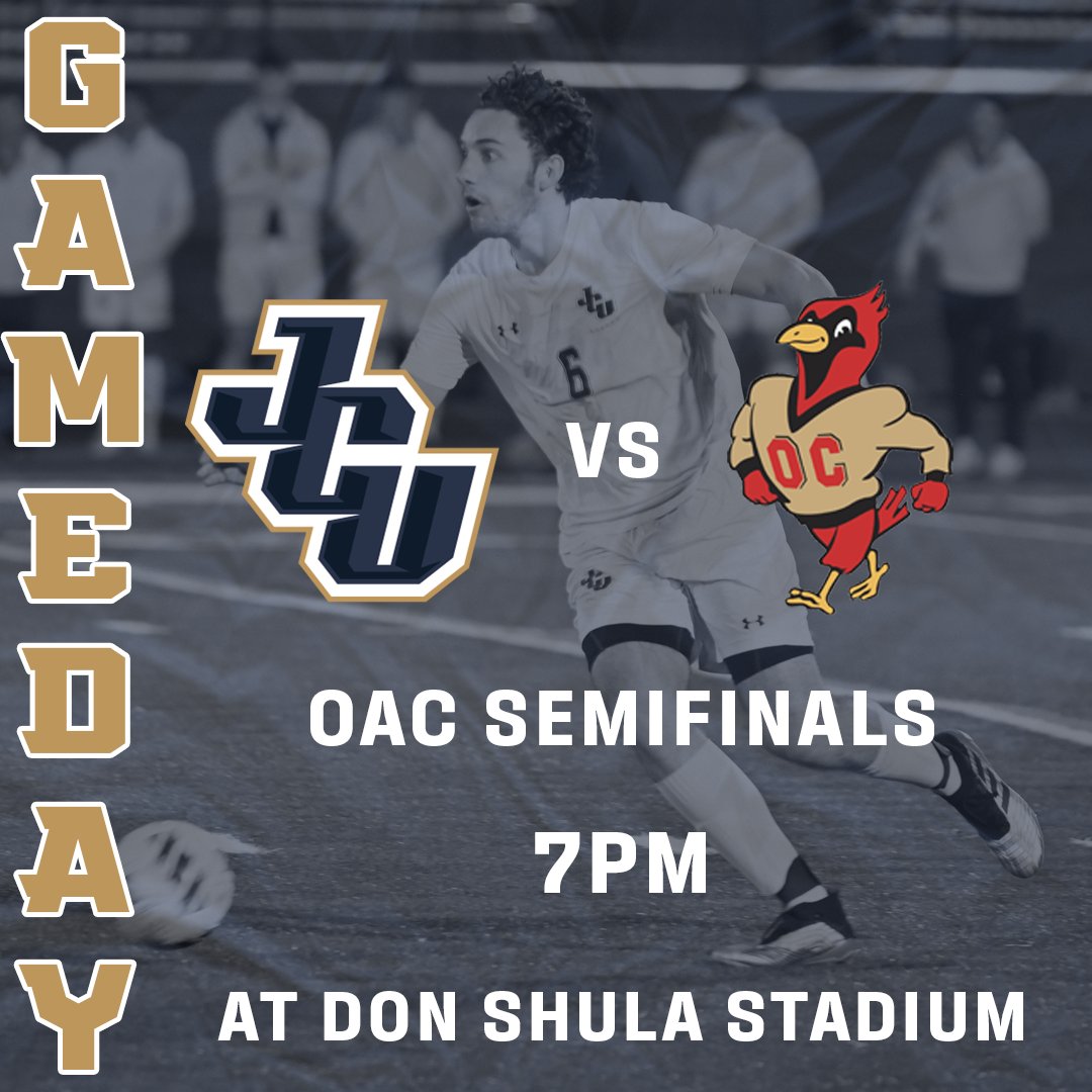 HOME OAC SEMIFINAL MATCH!

<a href="/jcumenssoccer/">JCUMensSoccer</a> hosts Otterbein for the OAC Tournament Semifinal. See you at Don Shula Stadium tonight, JCU/OAC students get in free! 

📊 jcusports.com/sidearmstats/m…
📺 boxcast.tv/view/mens-socc…
🎫 oac.org/MISC/Hometown_…
#GoStreaks ⚡️
