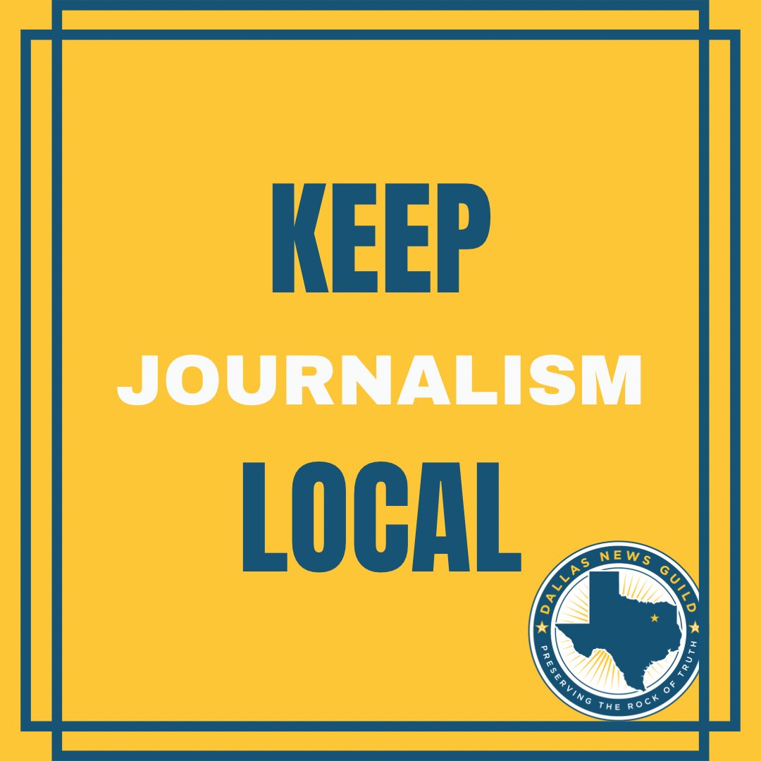 ToddDavisDMN's tweet photo. The Dallas News Guild is fighting to keep our jobs local. I’m proud to be a member because I believe in local journalism and want better protections for my colleagues. #ByDallasForDallas https://t.co/EnxZ8yTQHs