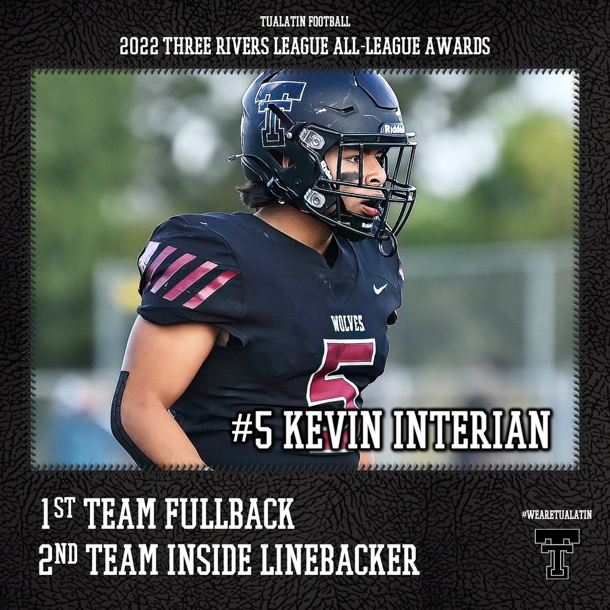 🏆 2022 TRL All-League Awards 🏆

Kevin Interian (<a href="/KevinInterian15/">Kevin Interian</a>)

▪️ 1st Team Fullback
▪️ 2nd Team Inside Linebacker

#WeAreTualatin