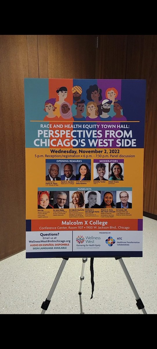 WellnessWestChi's tweet photo. We are preparing to open the doors at tonight's Town Hall on Race and Health Equity. Follow #WellnessWest for highlights from the panel discussion. #Health #HealthcareTransformation https://t.co/dFQoPuTR2i