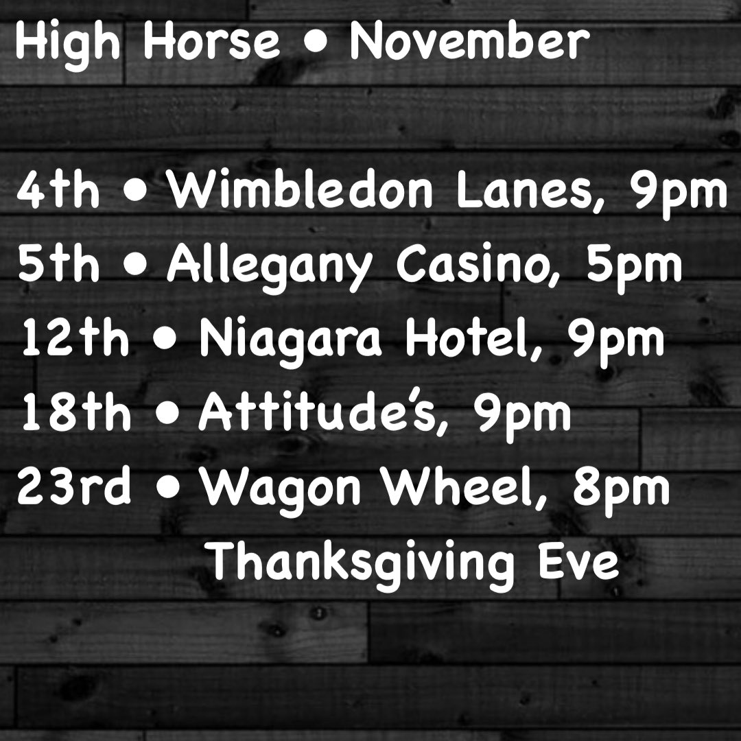 BelskySandy's tweet photo. High Horse November dates https://t.co/zUkLG9xbld
