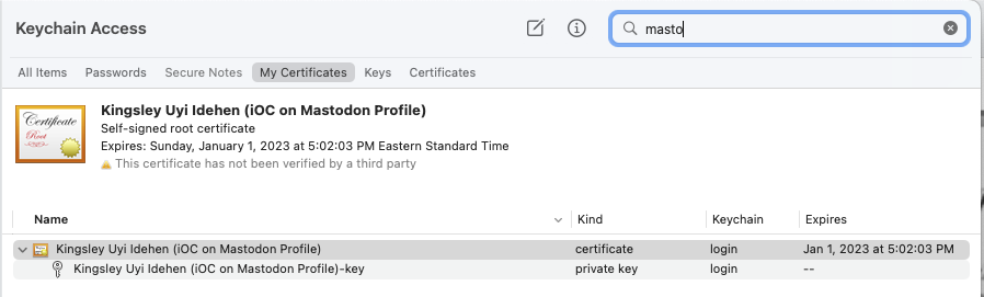 kidehen's tweet photo. 3. Copy & pasted ni: scheme #URI to my designated #Mastodon profile page
4. Started a #TLS session using the #NetIDTLS extended handshake
5. #Identity verified, courtesy of lookups and comparisons across local and public data performed during handshake
#Identity #Authenticity https://t.co/9neKAm04O3