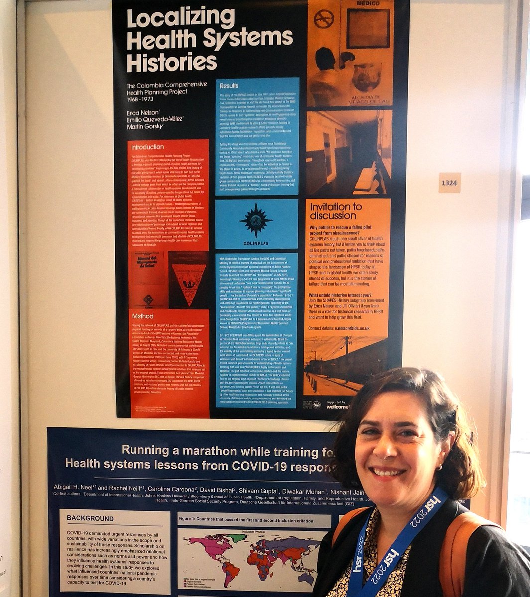 #HSR2022 don't forget to look at the posters! This one with #TWGShapes 's Erica Nelson - leading the conversation on Health System Histories in SHAPES @H_S_Global