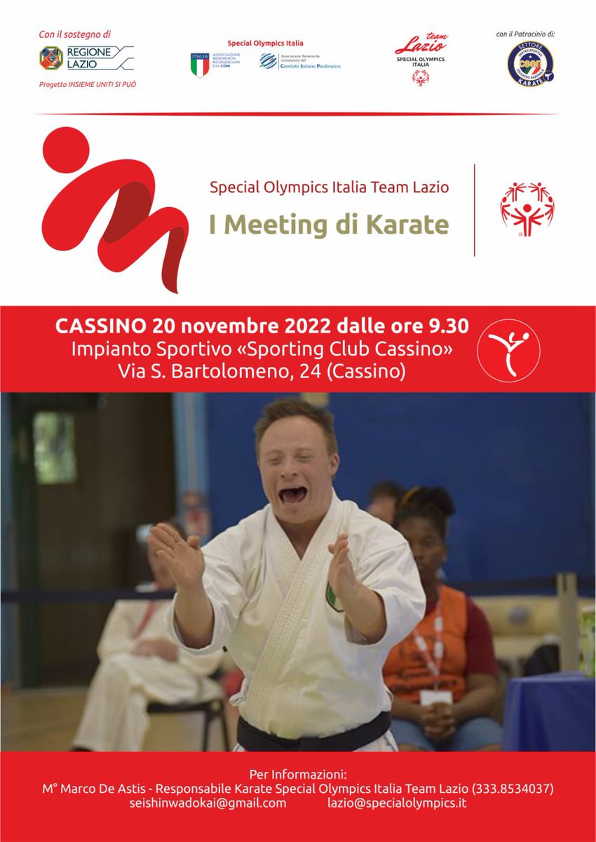 La disciplina, l’impegno, il rispetto… in una parola, il karate dei nostri Atleti sul tatami di #Cassino! <a href="/RegioneLazio/">Regione Lazio</a> #progettoinsiemeunitisipuò <a href="/SOItalia/">Special Olympics Ita</a>