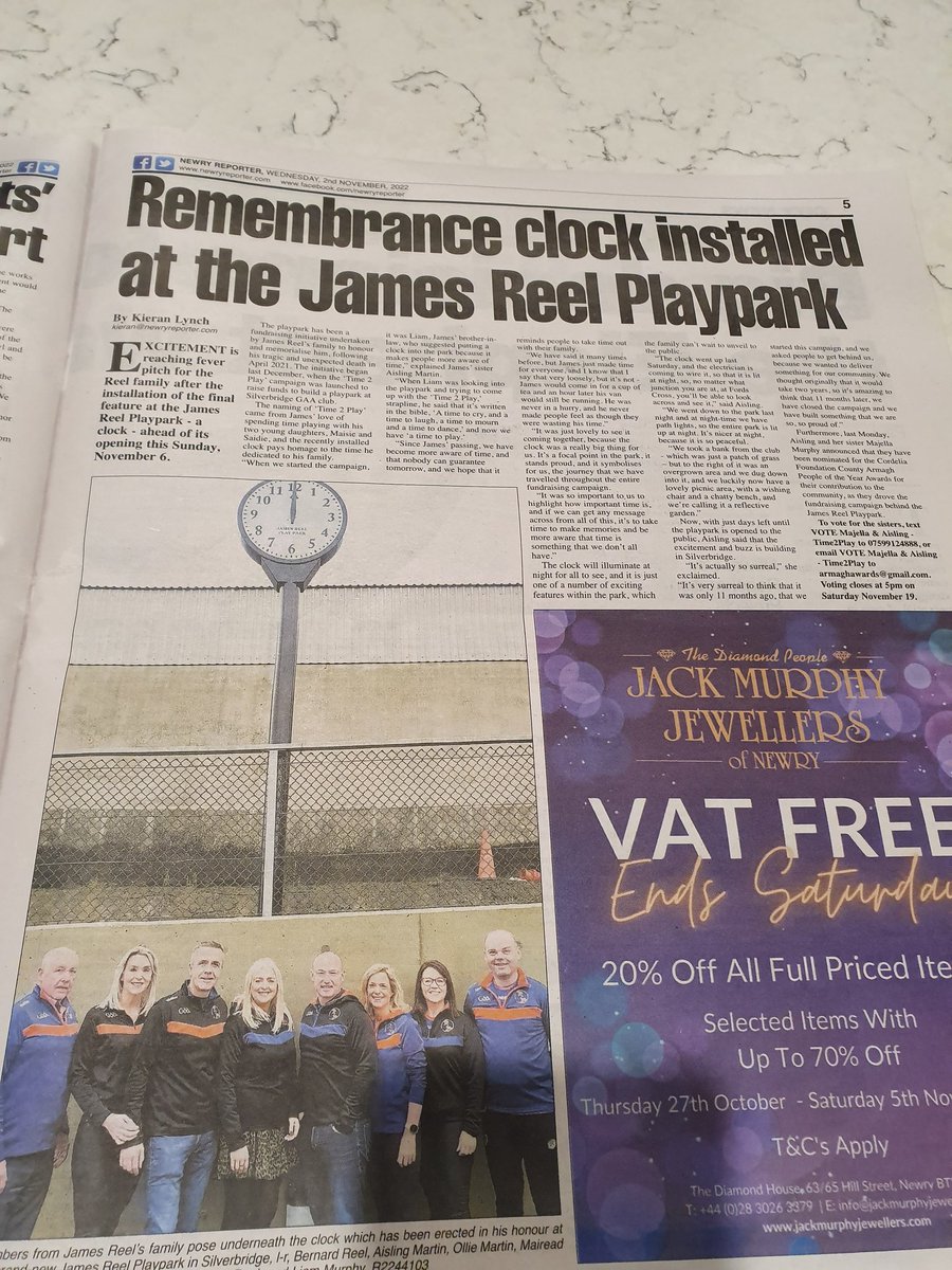 Time2play_park's tweet photo. As the Clock counts down to the official opening of the James Reel Play Park this Sunday. Thank you @newryreporter for the coverage this week. #time2play https://t.co/hSHkLWYiIq
