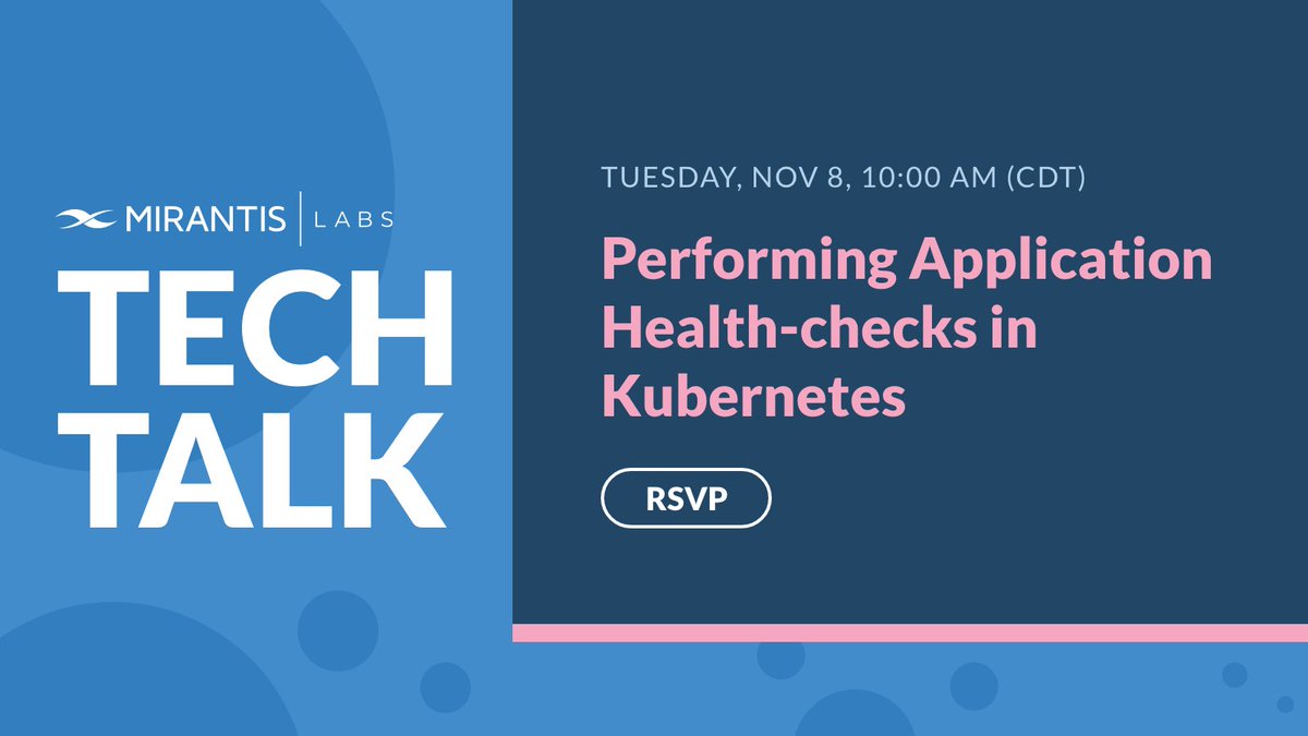 Did you know that #Kubernetes provides a health-checking mechanism to verify if a container in a pod is working or not? Join Avinash Desireddy (<a href="/i__avinash/">Avinash Desireddy</a>) for this Tech Talk and learn how: okt.to/U3WpuH