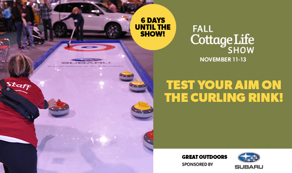cottagelife's tweet photo. Calling all curlers! 🥌 Come show off your skills at the Great Outdoors curling rink! Hurry hard and get your tickets to the #FallCottageLifeShow now at https://t.co/RFQa6DJ7gq https://t.co/349cAVMkJU