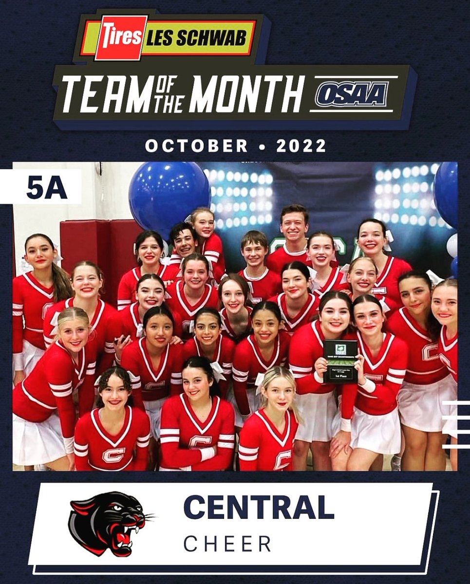 cea13j's tweet photo. Shout-out to the OSAA Team of the Month, the Central Cheer Team! https://t.co/Tt8zZs33Bt