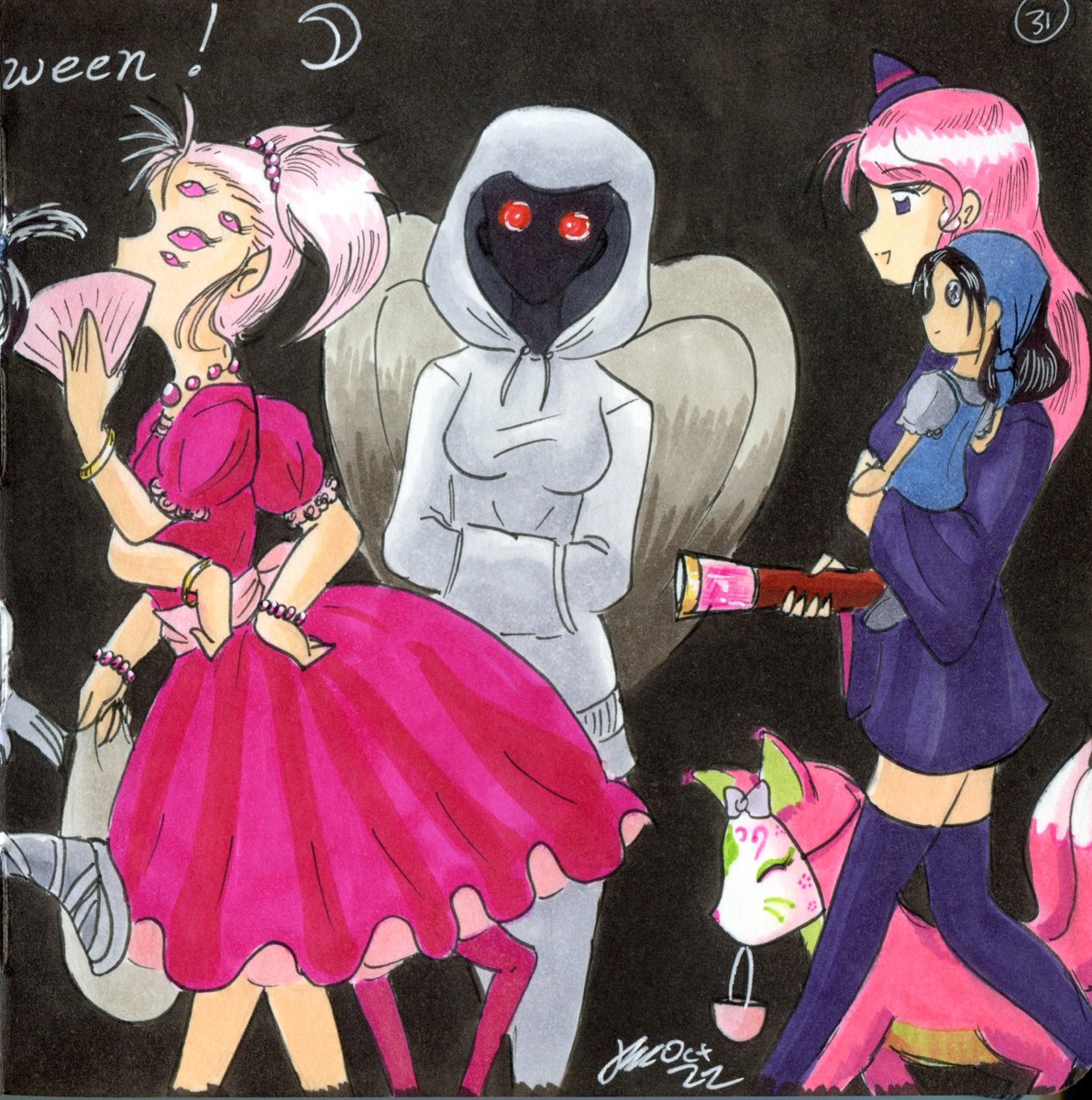 HighSquids's tweet photo. 31 Monster Girls 2002 days 30: Tricker or Treat &amp; 31: Free Choice

Used my Misfit Demon Manor girls, and some of the new girls, with a yokai night parade as the theme for free choice &amp; trick or treat.
#31monstergirls #31monstergirls2022 https://t.co/OUfAMepN4d