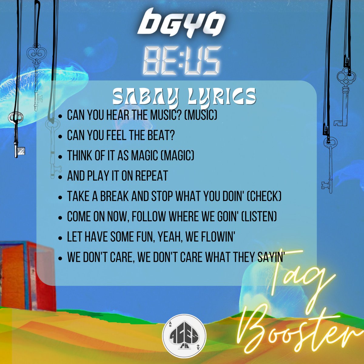 TEAM ACES PH on Twitter "[TAG BOOSTER] SABAY LYRICS Drop with our
