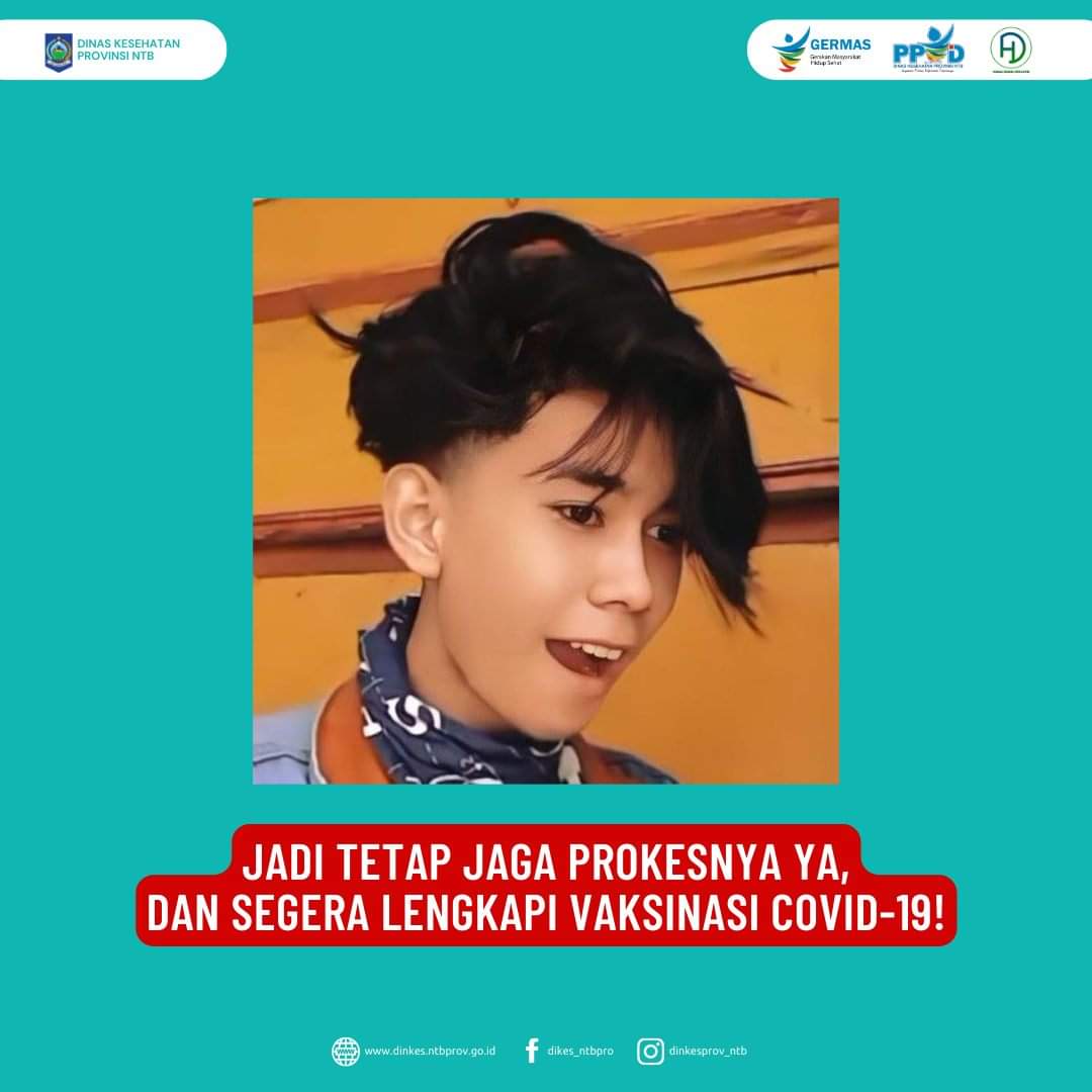 dinkesprovNTB's tweet photo. Ada pesan nih dari Babang "Dilan Cepmenk" buat sahabat sehat. 
Jangan lupa jaga protokol kesehatan dan lengkapi vaksinasi Covid-19 demi kesehatan kita semua.

Salam sehat! https://t.co/veGhdyIgH2